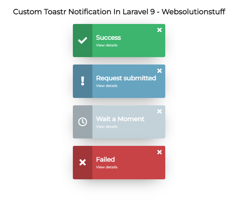 custom alert notification in laravel 9